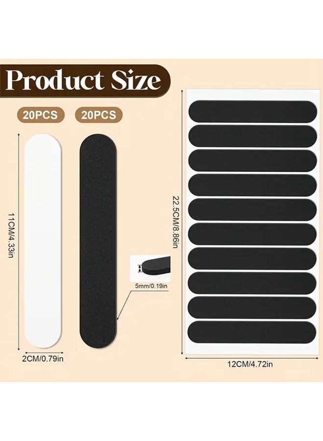 40 Pack Self Adhesive Hat Size Reducer Tape Non Slip EVA Foam Black White 110mm x 20mm - Image 2