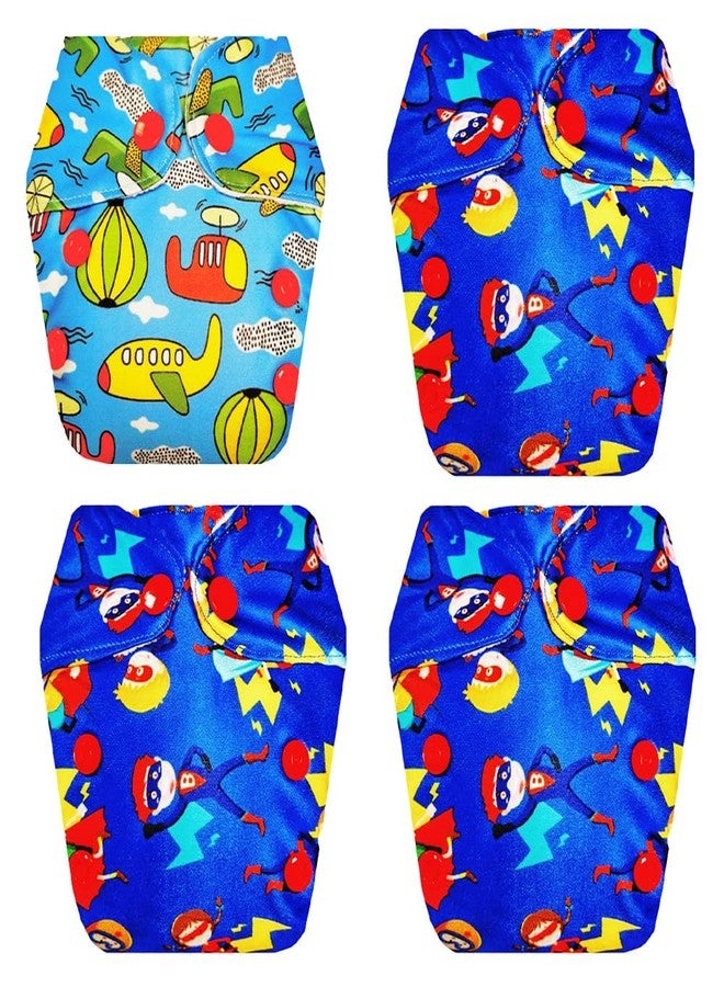 حفاضات قماشية فاخرة من دمبلدو للأطفال حديثي الولادة مع حشوة داخلية (عبوة من 4 قطع) | مضادة للحساسية | وسادة ماصة من 6 طبقات | سريعة الجفاف | ضرورية للاستخدام اليومي | من 0 إلى 4 أشهر | للجنسين - Image 1