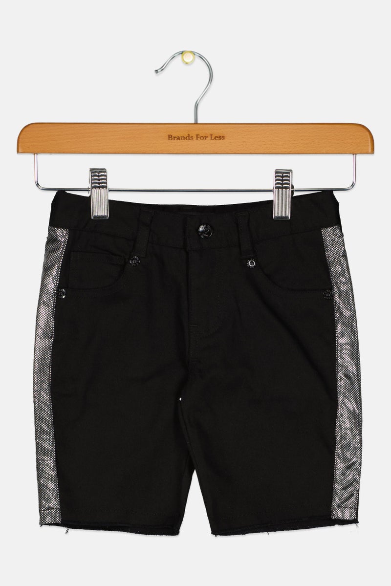 Overkids Toddlers Girl Stripe Basic Shorts, Black - Image 1