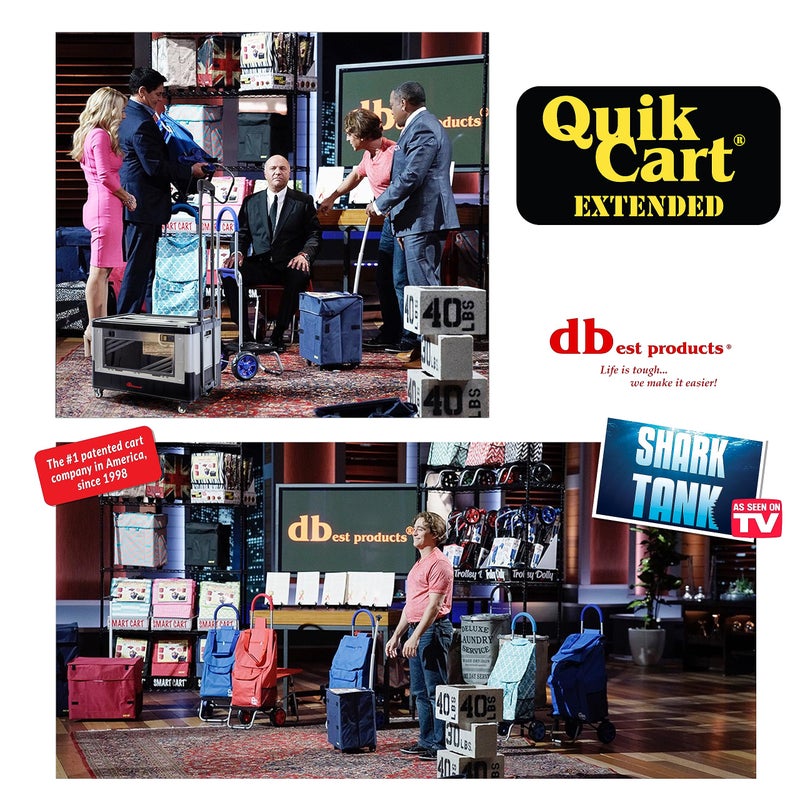 dbest Products Quik Cart Extended Four Wheeled Rolling Crate Teacher Utility with seat Dual Accessible Doors Heavy Duty Collapsible Basket with Two Position Handle - Image 4