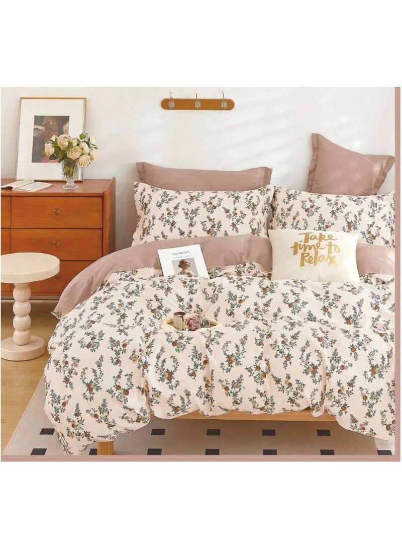  ثنائي المنزل قطن 100% ， طقم أغطية لحاف بحجم كينغ 6 قطع، اختر اللون