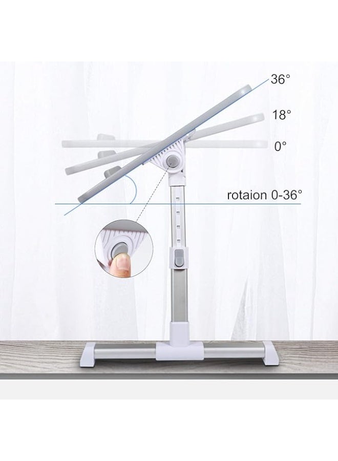 مكتب سرير قابل للتعديل للابتوب مع مروحة تبريد USB - حامل محمول وطاولة سرير للعمل، الكتابة، أو الأكل (متوسط 20.4x11.8 إنش) - Image 4