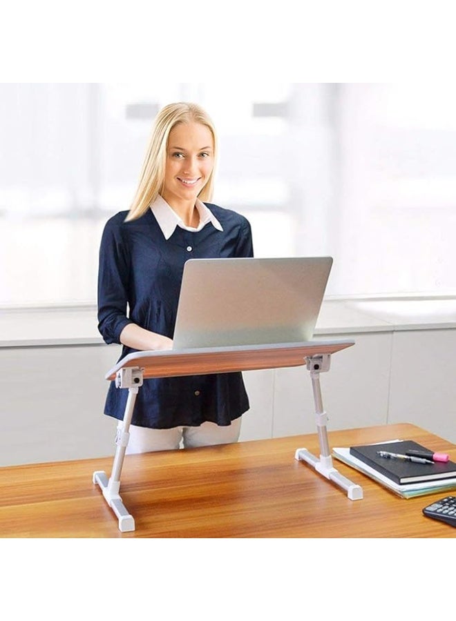 مكتب سرير قابل للتعديل للابتوب مع مروحة تبريد USB - حامل محمول وطاولة سرير للعمل، الكتابة، أو الأكل (متوسط 20.4x11.8 إنش) - Image 3