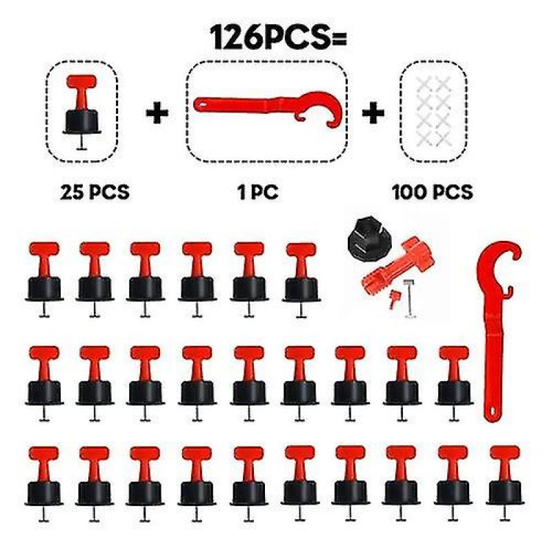 100pcs Tile Leveler Spacers, Reusable Tiles Leveling System With 500pcs 2mm Tile Spacer 4 Special Wrenches, Flooring Tile Levelersinstallation Tool Ki - Image 1