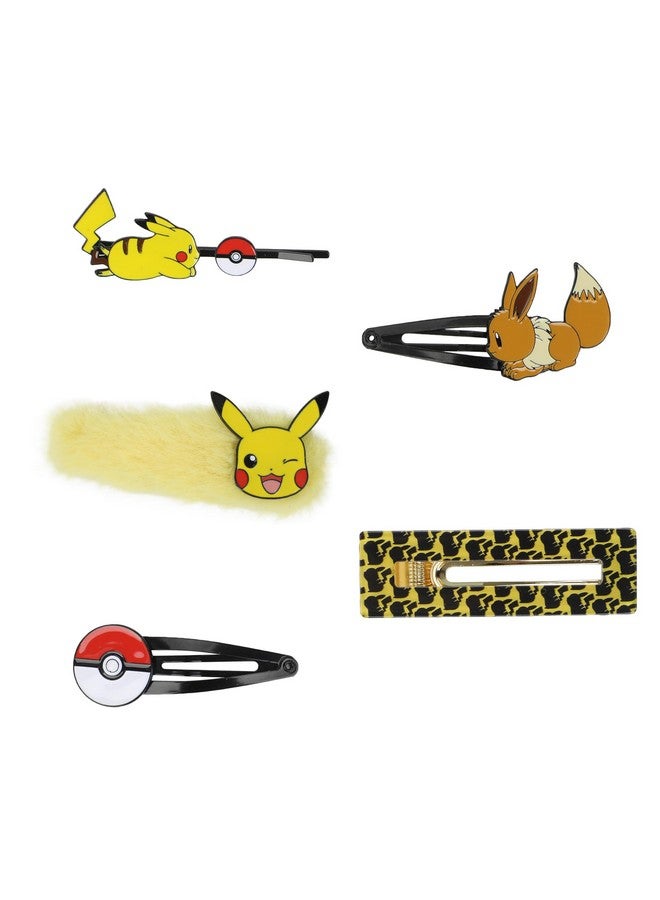 Bioworld Pokemon Pikachu Eevee 5Pack Hair Clip - Image 1