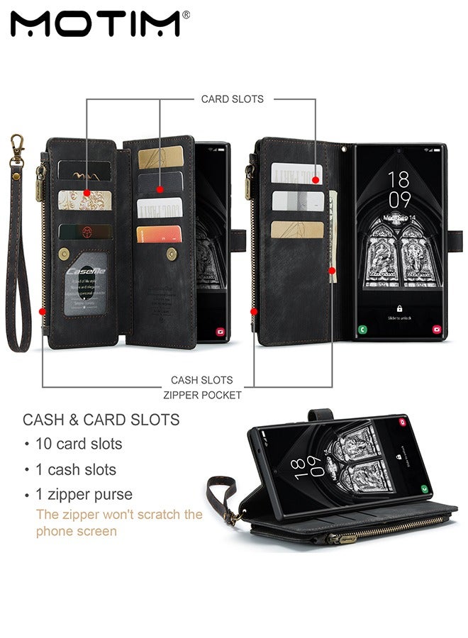 Motim Samsung S23 Ultra Case Cover, Full Body Shockproof Protective Flip Leather Cover, Slim Thin Wallet Case with 8 Card Slots  - Image 2