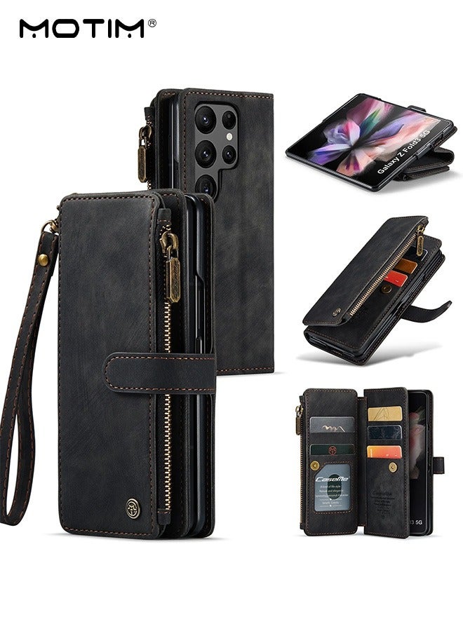 Motim Samsung S23 Ultra Case Cover, Full Body Shockproof Protective Flip Leather Cover, Slim Thin Wallet Case with 8 Card Slots  - Image 1
