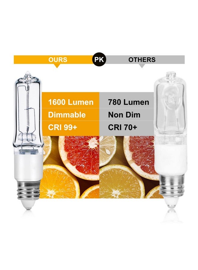 GMY JDE11 120V 100W T4 Mini Candelabra Base 1600lm 2800K Clear Dimmable JD E11 Halogen Light Bulbs 4Pack - Image 2
