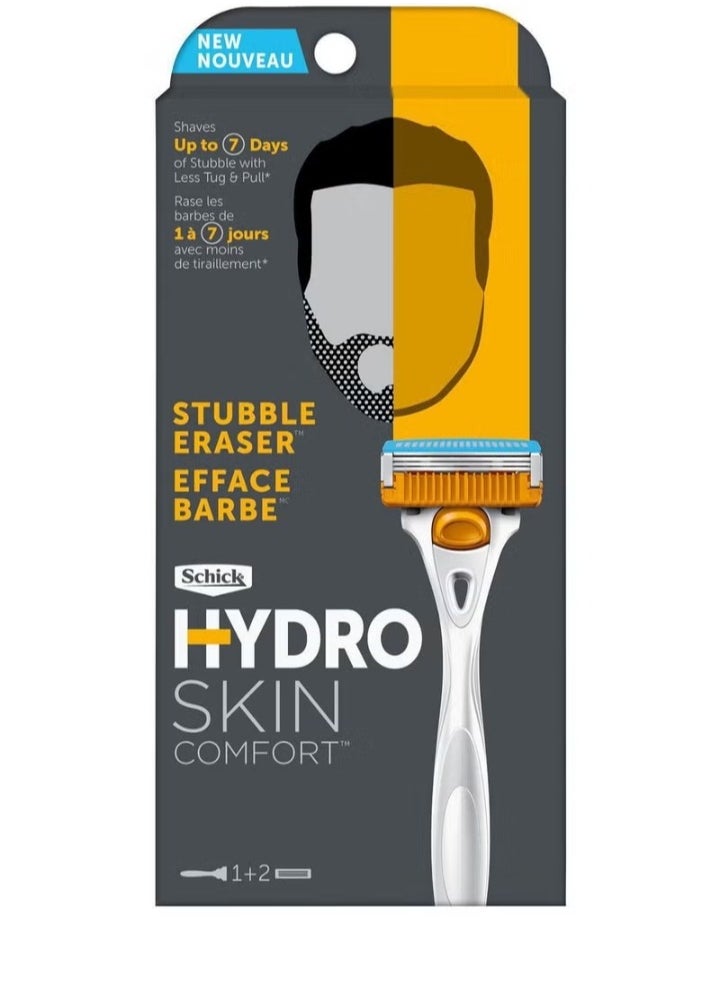 schick Hydro Skin Comfort Stubble Eraser for Men 1 Handle and 2 Refills 