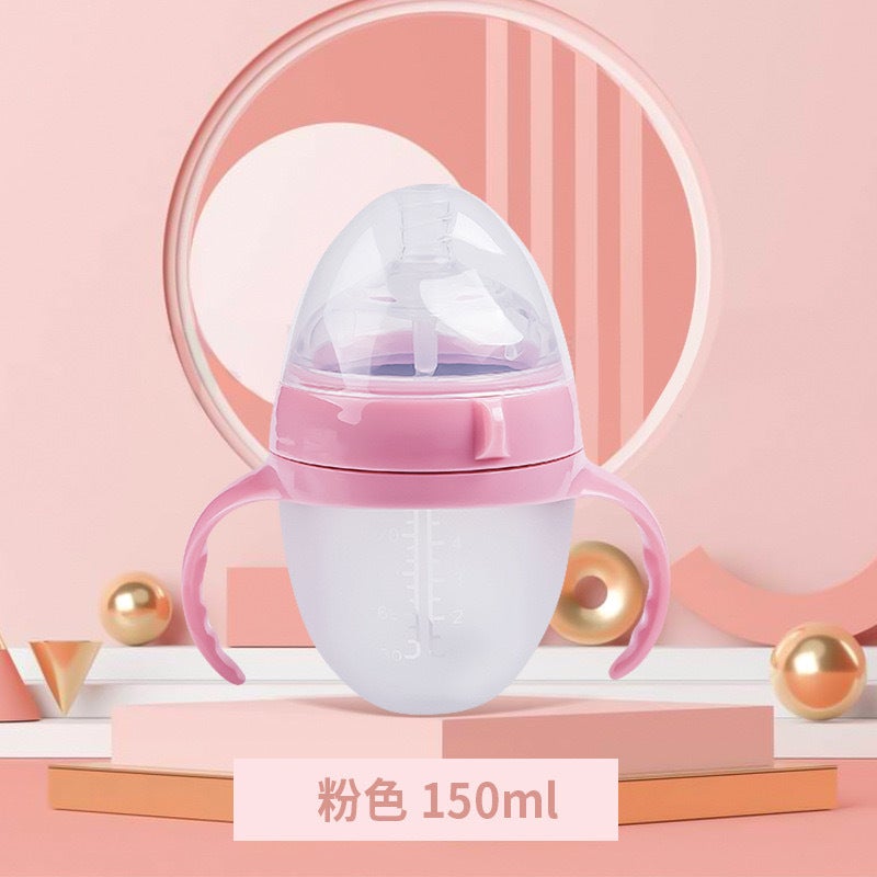 Nano Silver Antibacterial Silicone Bottle 70 Caliber Shixi Bottle Anti-Fall And Anti-Choking Gods For Weaned Babies - Image 1