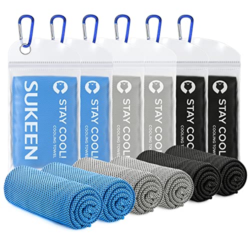 Sukeen Cooling Towels for Neck and Face 40 x 12 Cooling Towel 6 Pack Microfiber Best Sports Cooling Cool Towels for Hot Weather Soft Breathable Cooling Towels for Sweat Athletes Men Women - Image 1