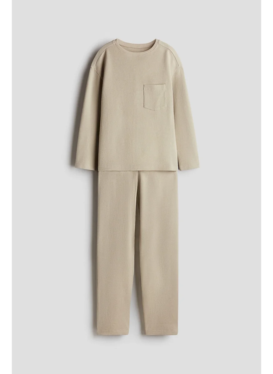 اتش اند ام 2-Piece Waffled Jersey Set