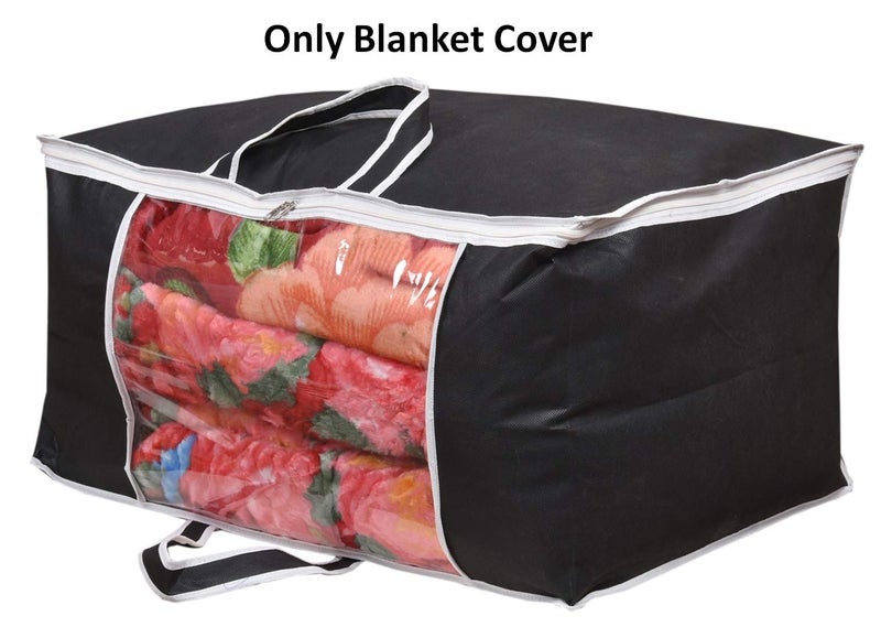 Yellow Weaves™ Combo of Underbed Storage Bag, Storage Organiser, Blanket Cover with Designer Handles, Set of 6 Pcs - Multi Color - Image 2