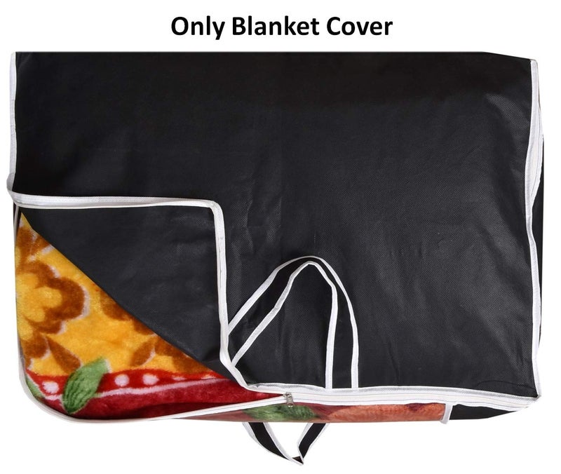 Yellow Weaves™ Combo of Underbed Storage Bag, Storage Organiser, Blanket Cover with Designer Handles, Set of 6 Pcs - Multi Color - Image 4