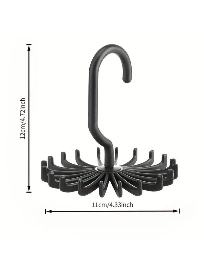 White Rotating Tie Rack 20 Claw Space Saving Organizer For Ties Scarves Belts Bags - Image 3