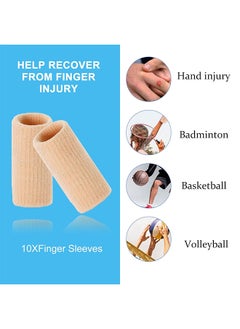 Depend Finger Sleeves 10PCS Thumb Splint Brace For Triggger Finger Support Breathable Elastic Finger Tape Compression Pression Protector For Reliving Pain Compression Aid For Sports  - Image 2