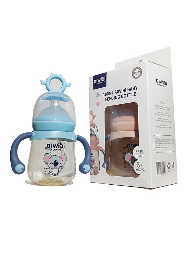 aiwibi Pack Of 2 Aiwibi Baby Feeding BPA-Free Bottles With Weighted Straw, 180ML, Pink/Blue - Image 1