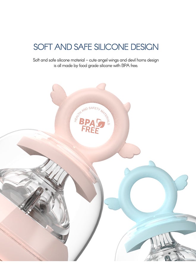 aiwibi Pack Of 2 Aiwibi Baby Feeding BPA-Free Bottles With Weighted Straw, 180ML, Pink/Blue - Image 5