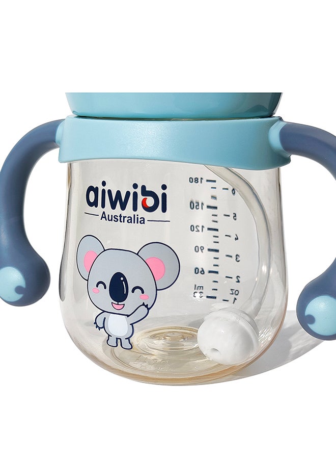 aiwibi Pack Of 2 Aiwibi Baby Feeding BPA-Free Bottles With Weighted Straw, 180ML, Pink/Blue - Image 3