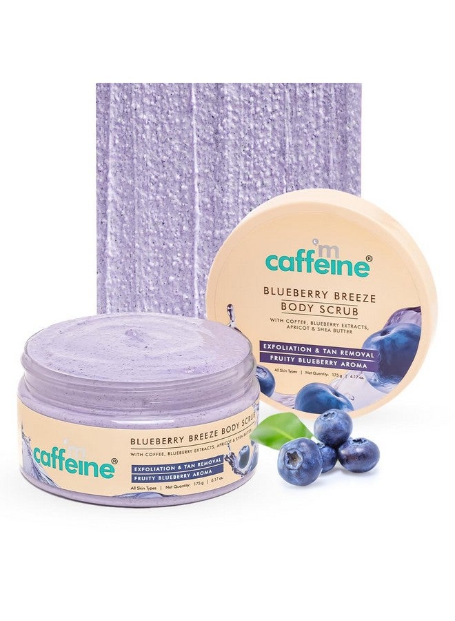 MCaffeine Blueberry Breeze Body Scrub For Glowing Skin With Coffee, Blueberry, Apricot & Shea Butter | Exfoliates, Removes Tan, Nourishes, Moisturizes| Fruity Blueberry Aroma For Men & Women 175G  - Image 1