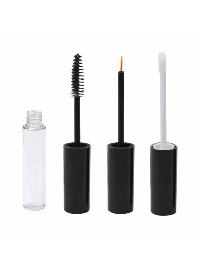 Pengxiaomei 10ml Empty Mascara Tube, Eyeliner Tube and Lip Gloss Tubes, Black Eyelash Cream Container Bottle with Funnels Transfer Pipettes (3pcs) - Image 3