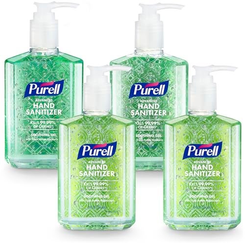 Purell جل مطهر اليدين المتقدم من PURELL، برائحة منعشة، زجاجة مضخة سعة 8 أونصات سائلة (عبوة من 4) - Image 1