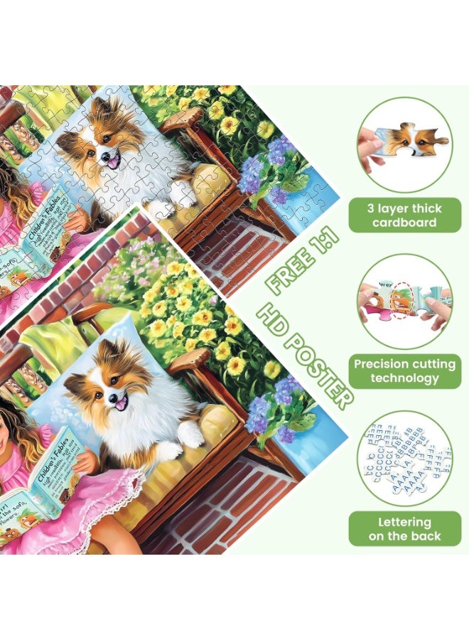 1000 قطعة من أحجية الفتيات والكلاب - لعبة تحدي عائلية صديقة للبيئة تناسب البالغين والأطفال، هدية مثالية لتزيين المنزل - Image 4