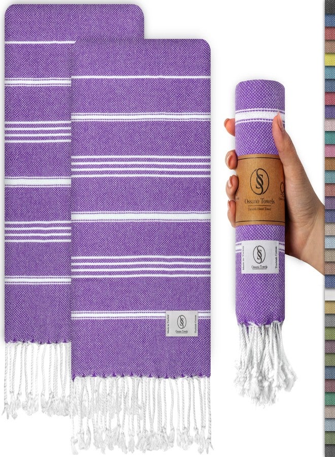 Ossano Bathroom Hand Towels - Decorative and Quick Dry Towels for Kitchen and Bathroom - Versatile - Tea, Dish, Drying, Cleaning, Guest, Face, Bath Towels (30"x18") (Set of 2) - Lilac - Image 1