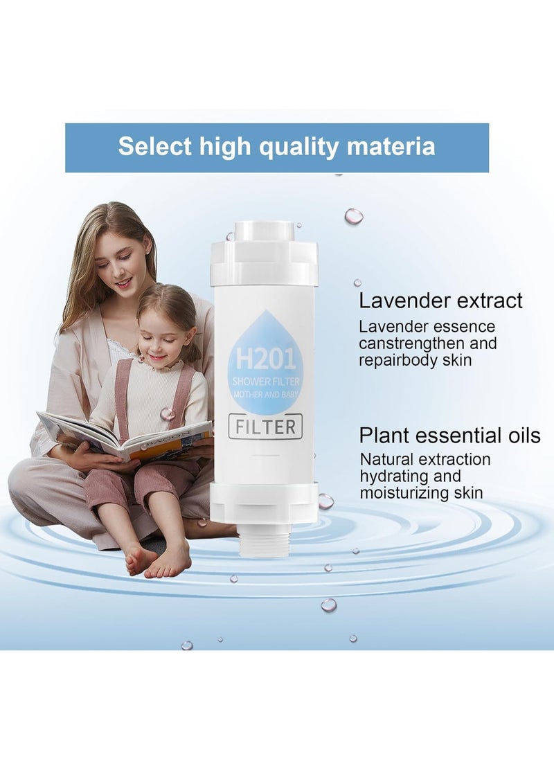 H201 Shower Head Filter - Vitamin C Shower Infuser , Hard Water Softener, Chlorine & Fluoride Shower Filter, Water Purifying Filtered Shower Head with Beads, Reduce Hair Loss & Dry Skin Ideal for Hard Water  - Image 4
