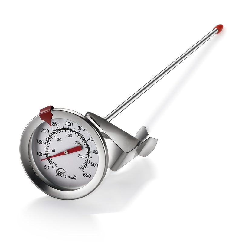 KT THERMO Deep Fry Thermometer With Instant Read,Dial Thermometer,12" Stainless Steel Stem Meat Cooking Thermometer,Best for Turkey,BBQ,Grill - Image 1