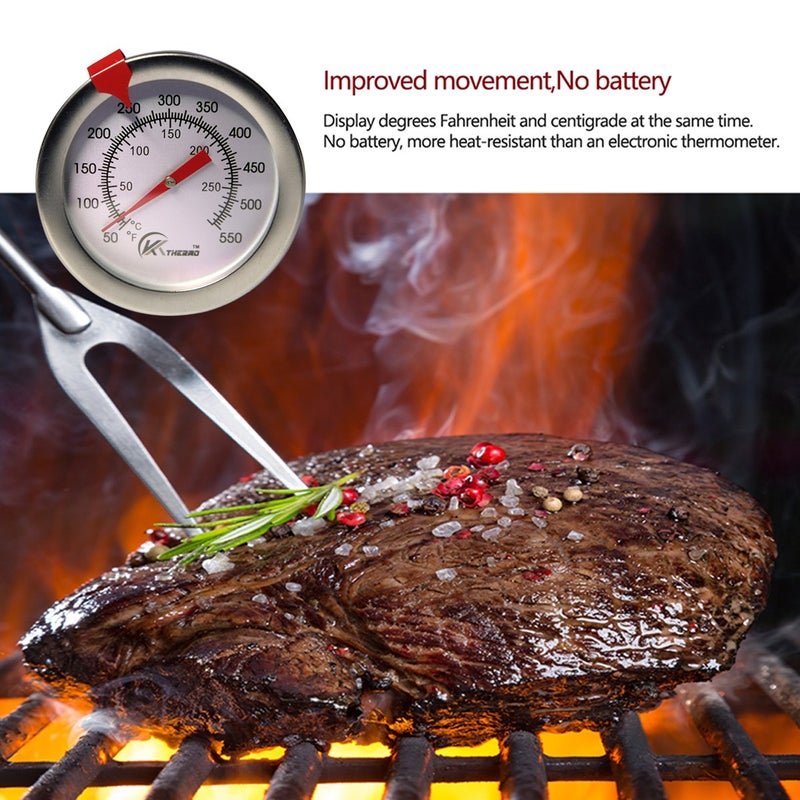 KT THERMO Deep Fry Thermometer With Instant Read,Dial Thermometer,12" Stainless Steel Stem Meat Cooking Thermometer,Best for Turkey,BBQ,Grill - Image 4