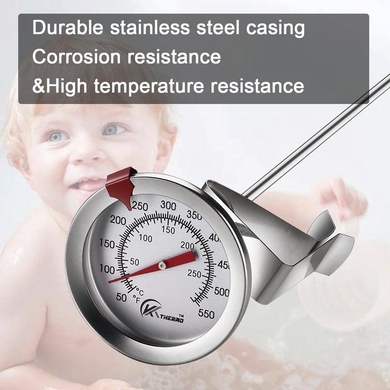 KT THERMO Deep Fry Thermometer With Instant Read,Dial Thermometer,12" Stainless Steel Stem Meat Cooking Thermometer,Best for Turkey,BBQ,Grill - Image 3