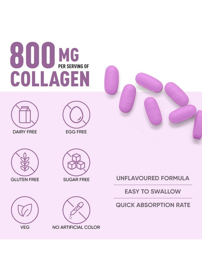 Herbal Max أقراص مكمل الكولاجين النباتي هيربال ماكس - 60N لدعم البشرة المتألقة والشعر والمفاصل والأظافر والعظام | نوع الدعم 1، 2، 3 - (800 ملغ) | أقراص الكولاجين | مدعمة بالبيوتين و L جلاوتاثيون - Image 5