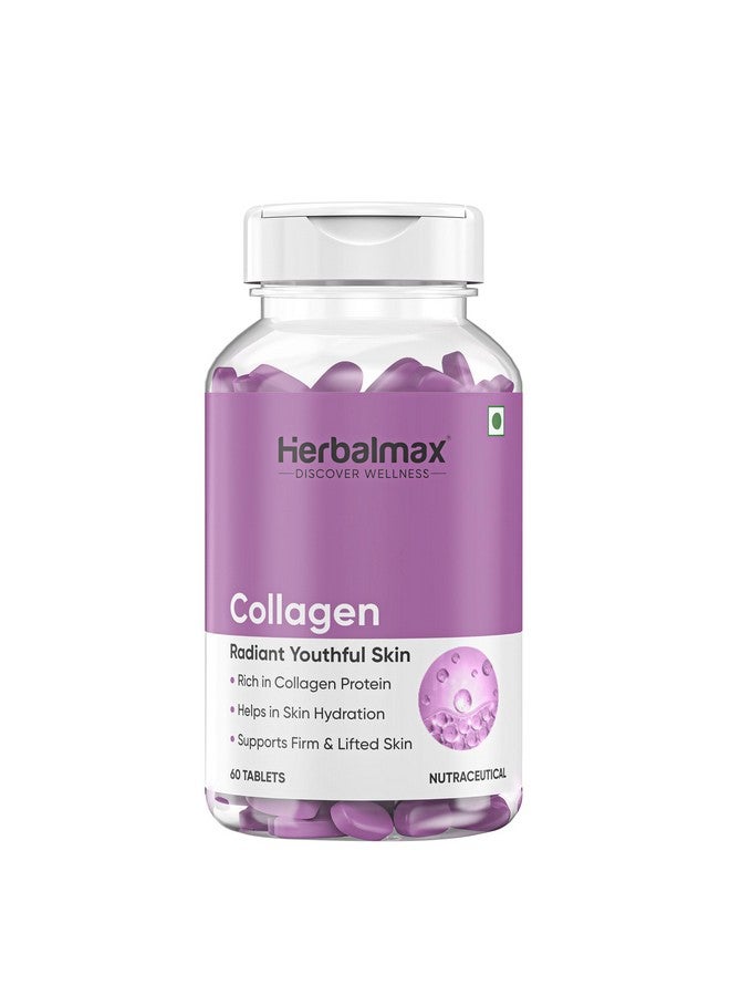 Herbal Max أقراص مكمل الكولاجين النباتي هيربال ماكس - 60N لدعم البشرة المتألقة والشعر والمفاصل والأظافر والعظام | نوع الدعم 1، 2، 3 - (800 ملغ) | أقراص الكولاجين | مدعمة بالبيوتين و L جلاوتاثيون - Image 1