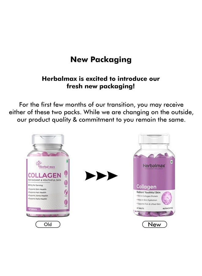 Herbal Max أقراص مكمل الكولاجين النباتي هيربال ماكس - 60N لدعم البشرة المتألقة والشعر والمفاصل والأظافر والعظام | نوع الدعم 1، 2، 3 - (800 ملغ) | أقراص الكولاجين | مدعمة بالبيوتين و L جلاوتاثيون - Image 2