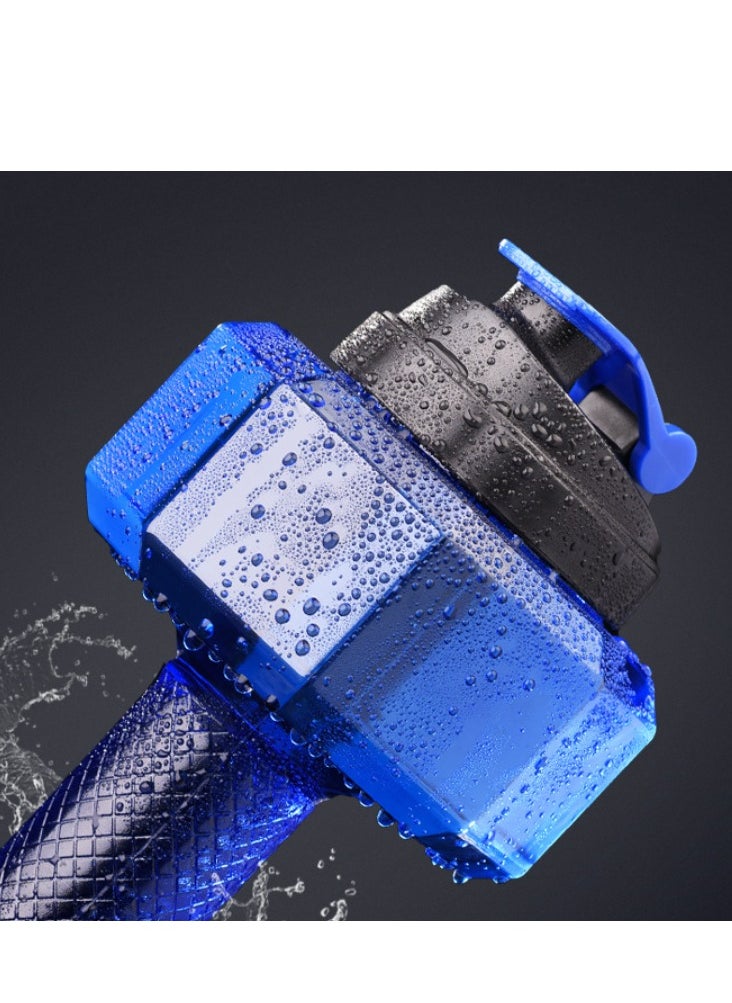FFA SPORTS Fitness for All - Sports 2.2L Dumbbell Shaped Water Bottle, Bpa Free | Flip Top Leak Proof Lid | Pte Material. (Blue) - Image 1