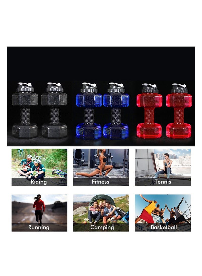 FFA SPORTS Fitness for All - Sports 2.2L Dumbbell Shaped Water Bottle, Bpa Free | Flip Top Leak Proof Lid | Pte Material. (Blue) - Image 1