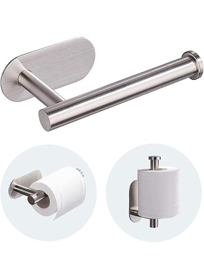WangPangZi Stainless Steel Toilet Paper Holder Self Adhesive Wall Mount Rustproof SUS304 Bathroom Kitchen Tissue Roll Holder Brushed Nickel 1 or 2 Pack for Home Use - Image 1