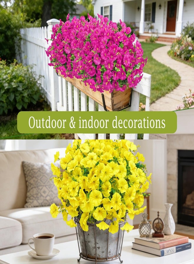 Roberly 12 Bundles Artificial Flowers for Outdoors Fake Silk Morning Glory Flowers with Eucalyptus Faux Plants UV Resistant Spring Summer Decoration for Garden Porch Yard Home Outdoor Decor, Mixed - Image 4