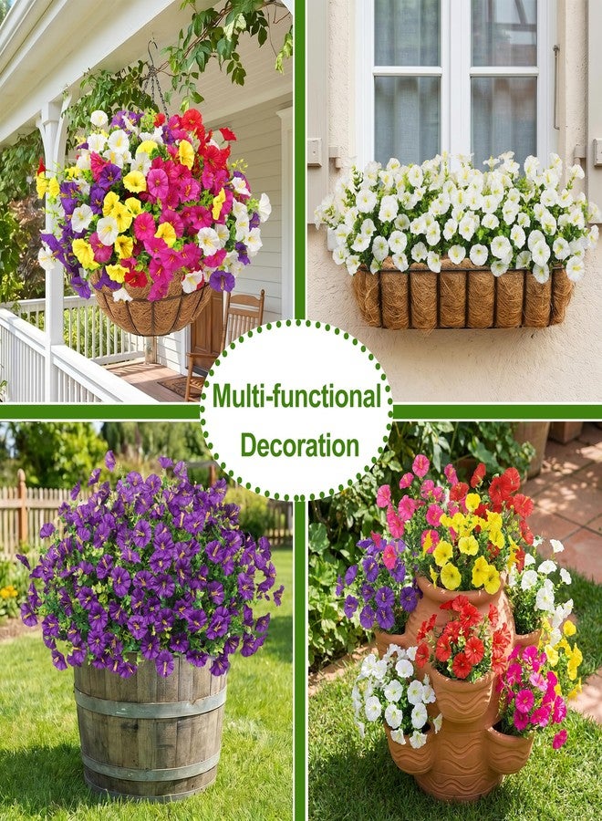 Roberly 12 Bundles Artificial Flowers for Outdoors Fake Silk Morning Glory Flowers with Eucalyptus Faux Plants UV Resistant Spring Summer Decoration for Garden Porch Yard Home Outdoor Decor, Mixed - Image 5