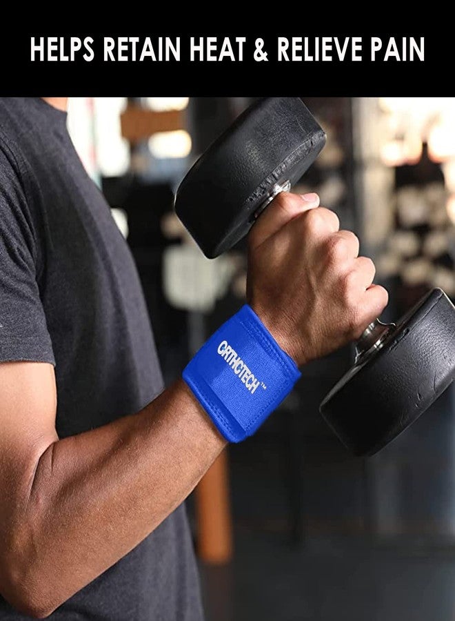Orthotech Blue Wrist Support Wrap (Pack of 2) | Adjustable Compression for Custom Fit | Breathable and Lightweight Fabric | Velcro Closure for Secure Fit | Ideal for Sports, Fitness, and Rehabilitation - Image 4