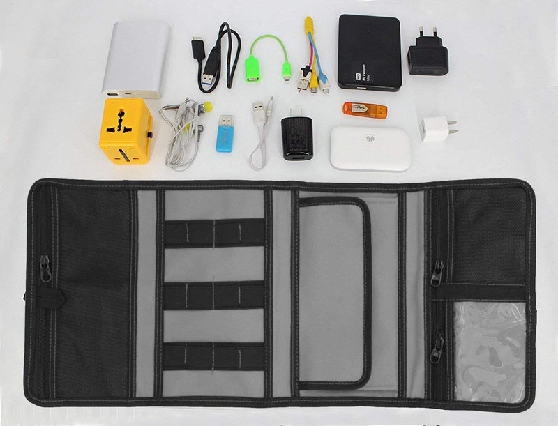 HANUMEX® Gadget Organizer Bag for All Gadgets Accessories Universal Travel Bag, Go Bag/Universal Travel Kit Organizer for Small Electronics and Accessories & Other Digital Devices Black Color - Image 5