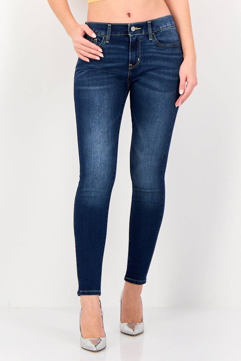 Levi's Women Super  Skinny Fit Washed Stretchable Jeans, Medium Wash - Image 1