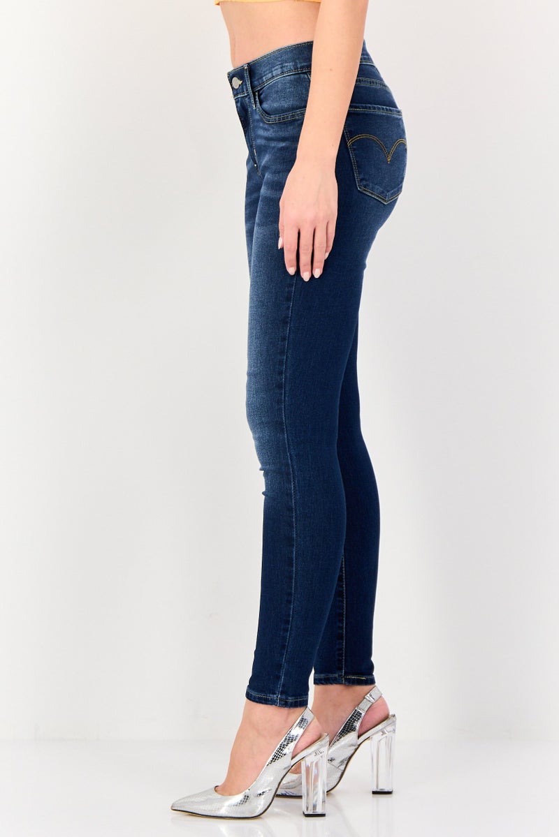 Levi's Women Super  Skinny Fit Washed Stretchable Jeans, Medium Wash - Image 4