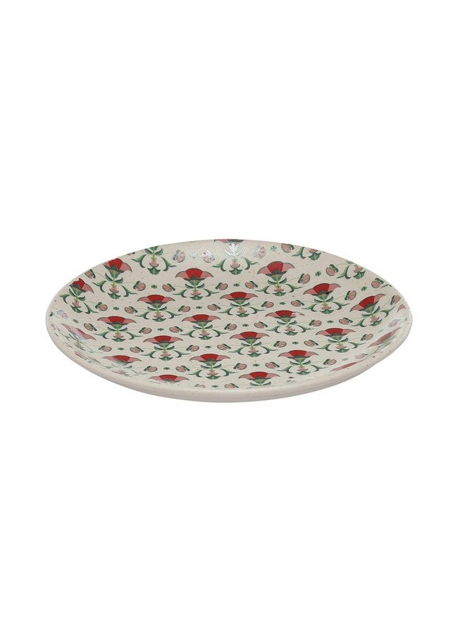 miah decor Miah Décor Handcrafted Floral Stoneware Quarter/Side Plates -Set of 4; Microwave & Dishwasher Safe; Multicolour Matte Finish Plates, Dia-7"(MD-270) - Image 3