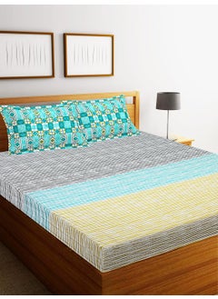 Portico New York Portico New York Magnum Printed Super Soft King Size Bedsheet with 2 PC Pillow Covers-Multicolor  - Image 1