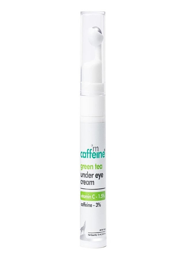 mCaffeine Green Tea and Vitamin C Under Eye Cream - Anti Aging Caffeine Eye Cream for Dark Circles, Puffiness, and Pigmentation - Nourishes - 0.5 oz - Image 1