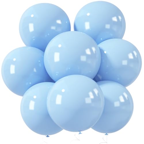 LovesTown 15 PCS Pastel Blue Party Balloons 18 Inch Light Blue Latex Balloons Garland Arch Kit for Birthday Baby Shower Graduation Engagement Anniversary Wedding Party Supplies - Image 1