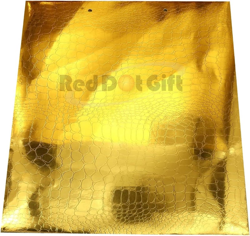 Red Dot Gift Pack of 10 Metallic Gold Paper Bags - Special Textured Shopping Bags (A4 Size: H33*26*11cm) - Image 3