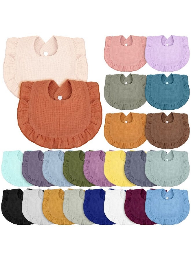 Chitidr 24 Pcs Muslin Baby Bibs Unisex Soft Muslin Drool Bibs Adjustable Baby Bandana Bibs Lap Shoulder Absorbent Teething Bibs for Baby Newborn Infants Toddlers Drooling Eating - Image 1